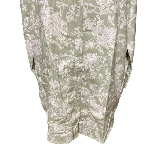 Roller Rabbit Caxias Darya Dress Sage Green White Floral Size Medium - Picture 4 of 10